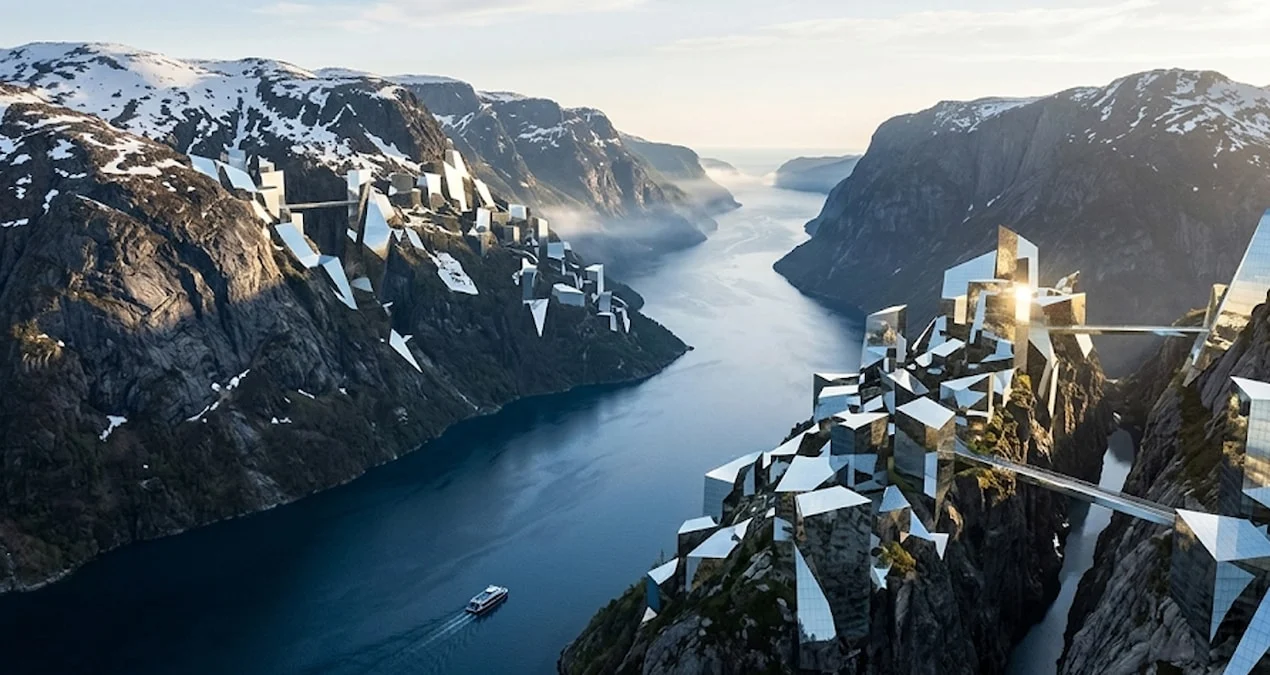Norveç Fiyordlarında ‘Görünməz Şəhər’ Konsepsiyası Gündəmdə: ‘Aethel’ Təbiətlə Birləşir