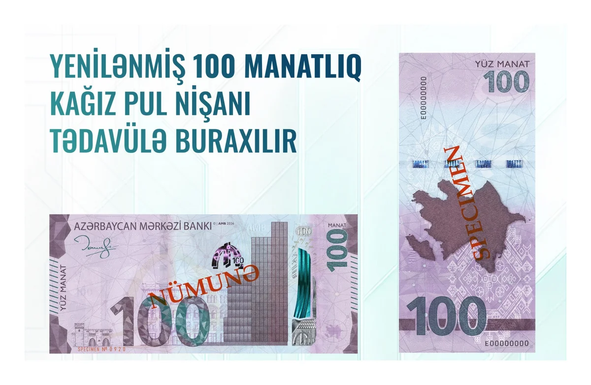 Azərbaycan Mərkəzi Bankı 100 Manatlıq Əskinasları Yenilədi: Təhlükəsizlik və Müasirlik