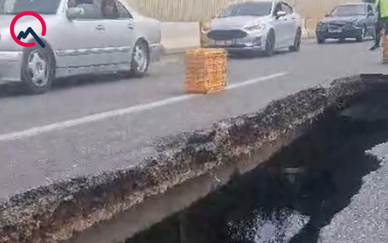 Bakı-Ələt yolunda körpünün bir hissəsi çökdü 
							 – Video