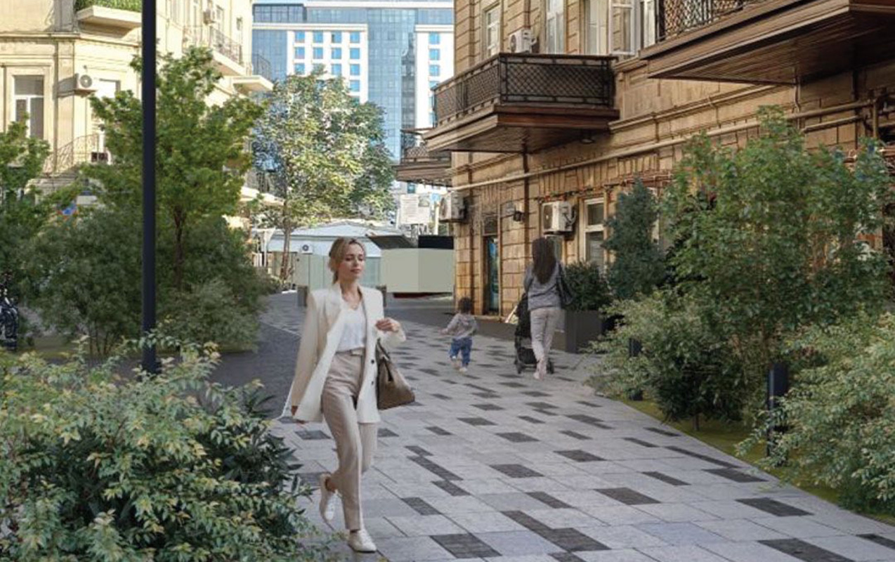 Bakının mərkəzində daha 5 küçə piyadalaşdırılır 
							 – Foto